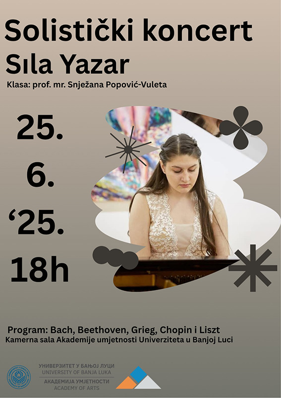 Solisticki koncert Sile Yazar studenta klavira u klasi mr Snjezane Popovic