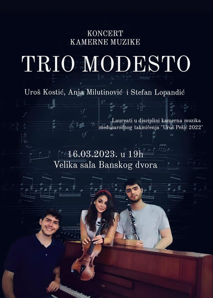 Концерт камерне музике TRIO MODESTO