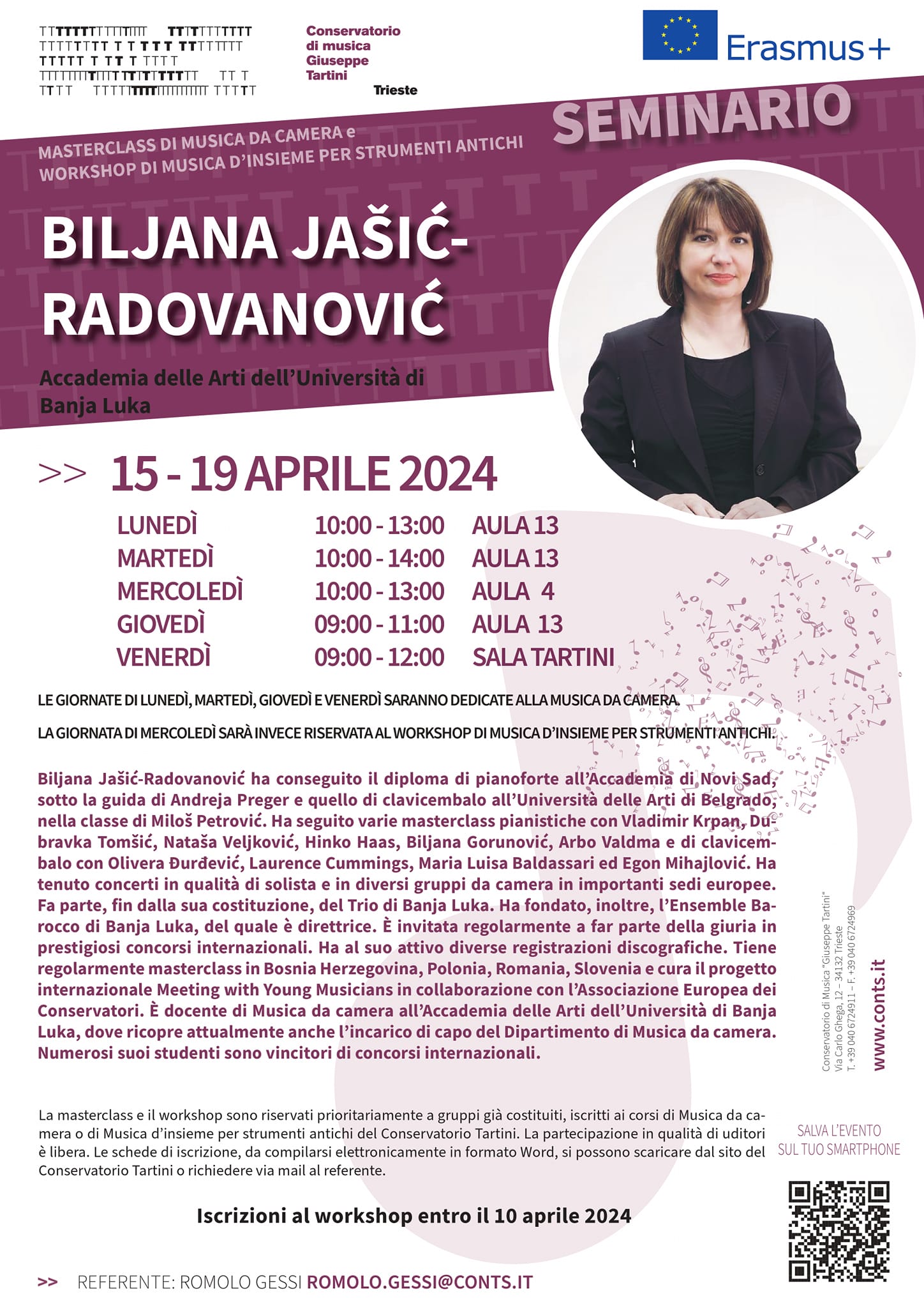 Prof. mr Biljana Jašić - Radovanović na Erazmus plus razmjeni u Trstu