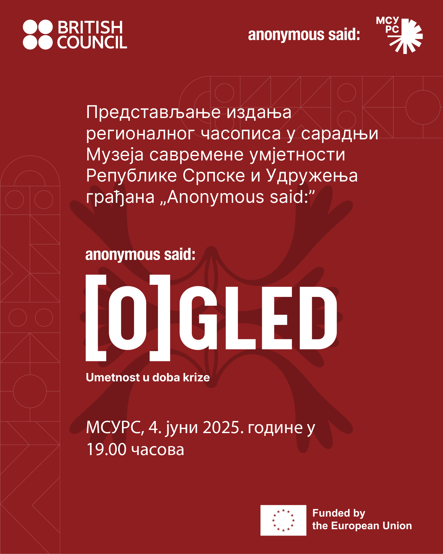 U Muzeju savremene umjetnosti RS promocija prvog regionalnog izdanja časopisa (O)gled